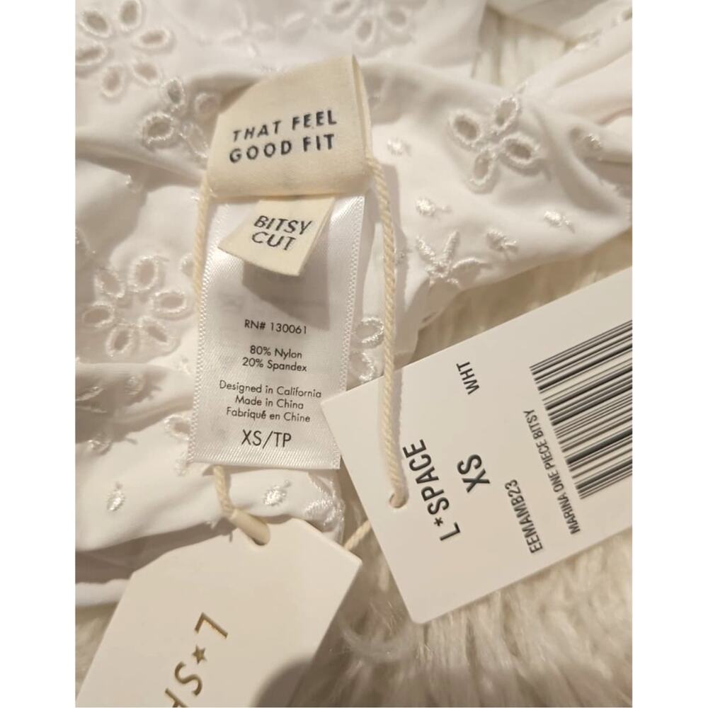 LSPACE Marina One Piece Bitsy Swimsuit White XS NWT - Picture 6 of 6
